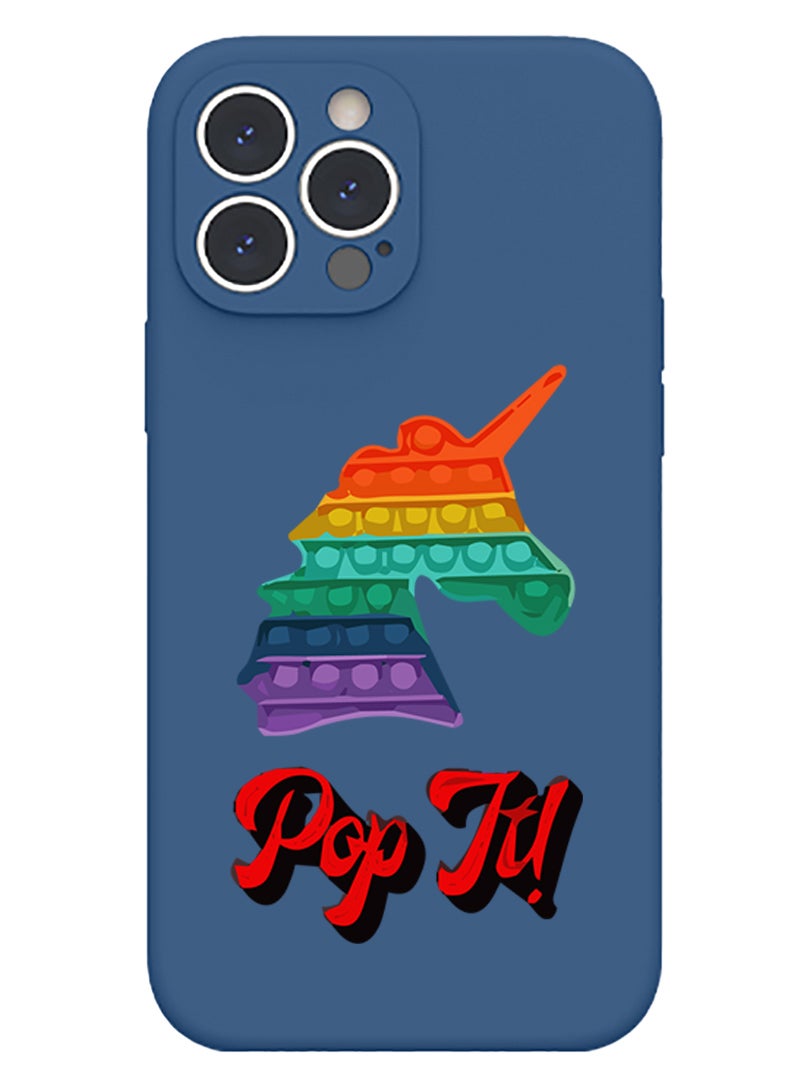 Theodor Protective Slim Fit Case Liquid Silicone Cover with Full Body Protection Anti-Scratch Shockproof Case For iPhone 15 Pro Blue  - Positive Vibes copy - Image 1