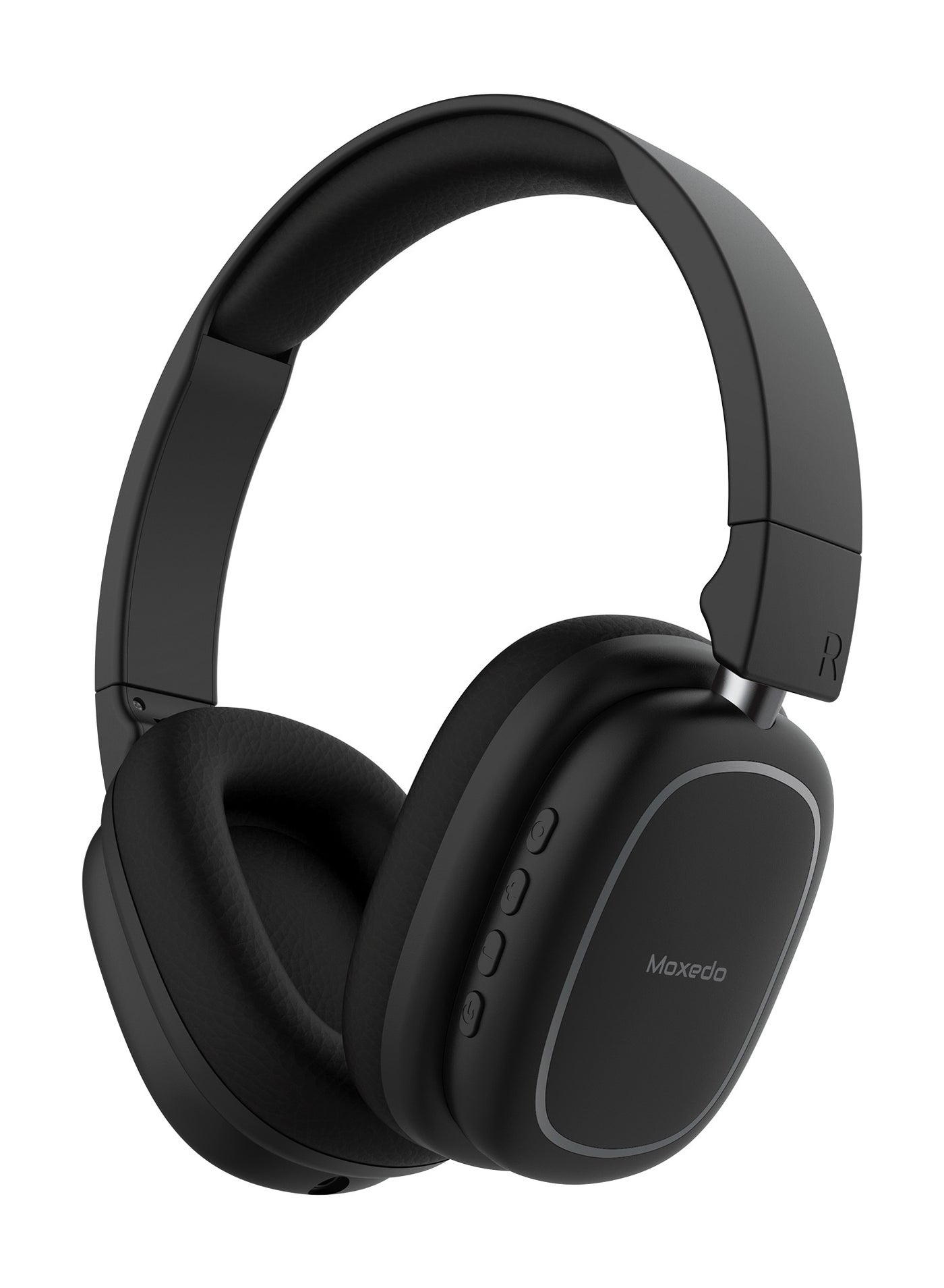 Moxedo Rave Bass Wireless ANC Headphone 42dB Active Noise Cancelling Over-Ear Headphone Dual Powered, 33 Hours Long Playtime with Built-in Microphone (Black)