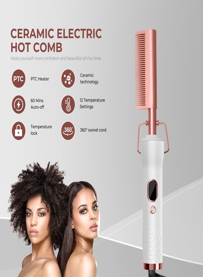 trylater Curling Iron with 12 Temp Settings Heating Up to 450°F,Straightening Comb for Curl/Straight - Image 3