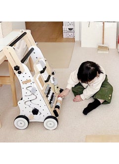 Wooden Baby Activity Walker: Push Along Walker for Toddlers and Babies, Learning Walker with Multi Sensory Early Development.