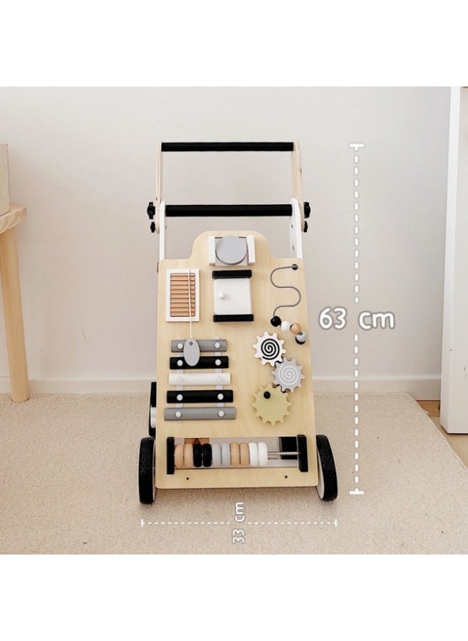 Generic - Wooden Baby Activity Walker: Push Along Walker for Toddlers and Babies, Learning Walker with Multi Sensory Early Development. - Image 1
