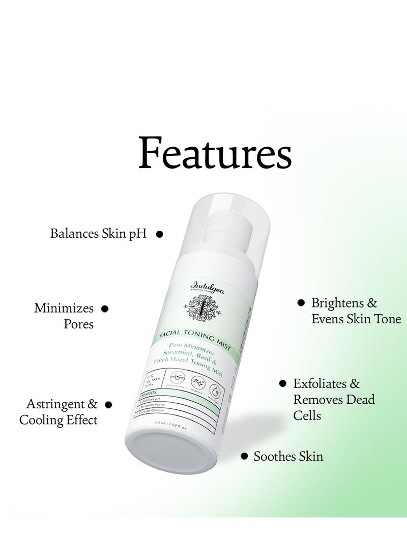 Indulgeo ESSENTIALS INDULGEO ESSENTIALS Pore Minimizer Spearmint And Basil Facial Toner For All Skin Types 50ml  - Image 4