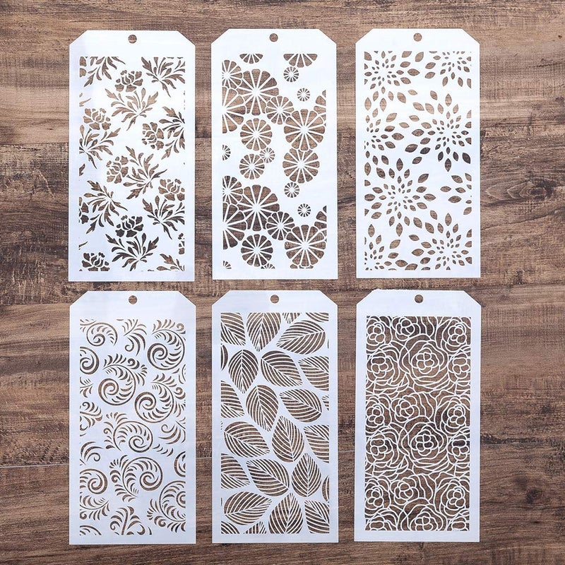 SLGIFT DIY Decorative Stencil Template for Scrapbooking Painting on Wall Furniture CraftsSet of 6 Rose