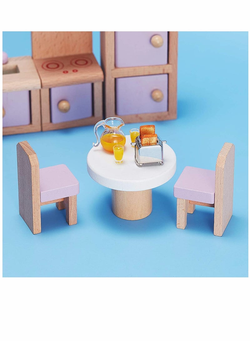KASTWAVE Dolls Accessories, Dollhouse Decoration Accessories, 1:12/ 1:6, Dollhouse Miniature Scene Model, Miniature Scene Model, Mini Scene, Breakfast Set, Pretend Toy (Juice, Butter, Bread Machine Set) - Image 4