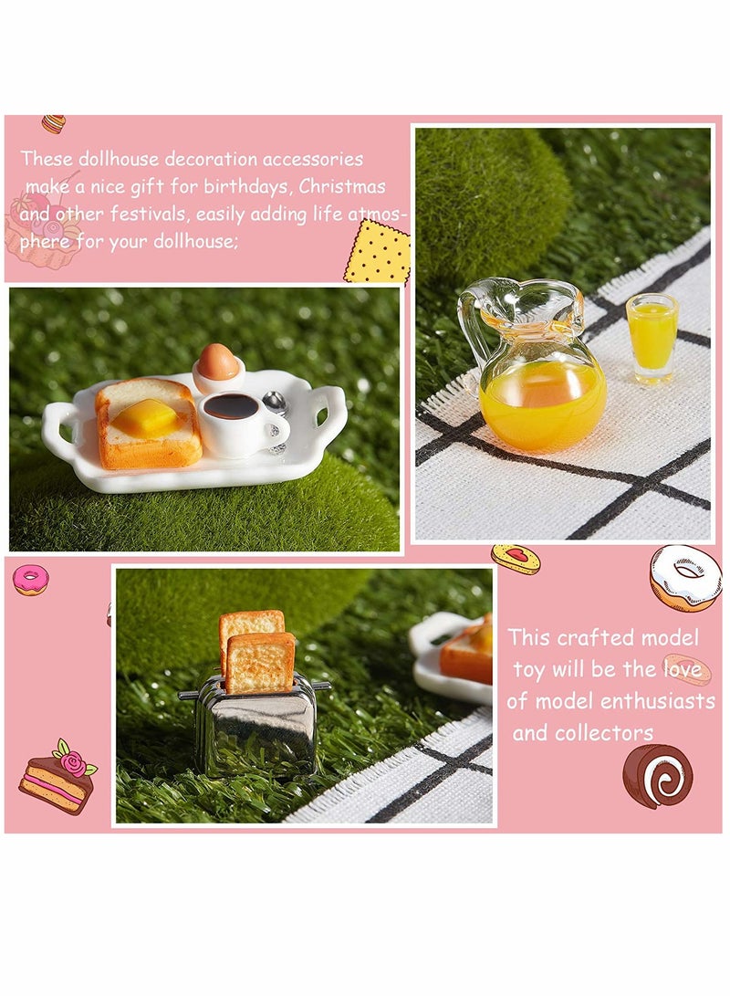 KASTWAVE Dolls Accessories, Dollhouse Decoration Accessories, 1:12/ 1:6, Dollhouse Miniature Scene Model, Miniature Scene Model, Mini Scene, Breakfast Set, Pretend Toy (Juice, Butter, Bread Machine Set) - Image 5