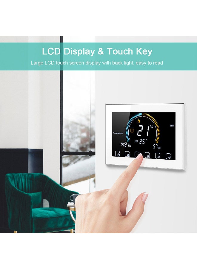 Generic 95-240V Programmable Thermostat 5+1+1 Six Periods Touchscreen LCD with Backlight Water Heating Thermoregulator Lock Function  - Image 4