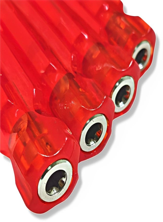ziodic Magnetic Screwdriver Silver Repairing Screwdriver Interchangeable Tool Power Magnetice Pechkas Power Home Tools Multipurpose Magnetic Screwdriver Tool I (Red Screwdriver set of 4,6,8,10 Inch) - Image 3