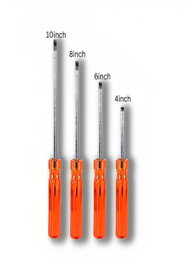 ziodic Magnetic Screwdriver Silver Repairing Screwdriver Interchangeable Tool Power Magnetice Pechkas Power Home Tools Multipurpose Magnetic Screwdriver Tool I (Red Screwdriver set of 4,6,8,10 Inch) - Image 2
