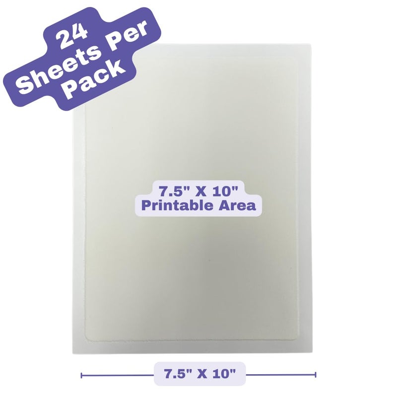 Kopykake Frosting Sheets Premium (Icing Sheets) – 24 Sheets (1 Pack) – White Edible Printer Paper, Icing Paper, Frosting Sheets (16 Sizes/Shapes) (7.5" x 10" (1/4 Sheet)) - Image 3