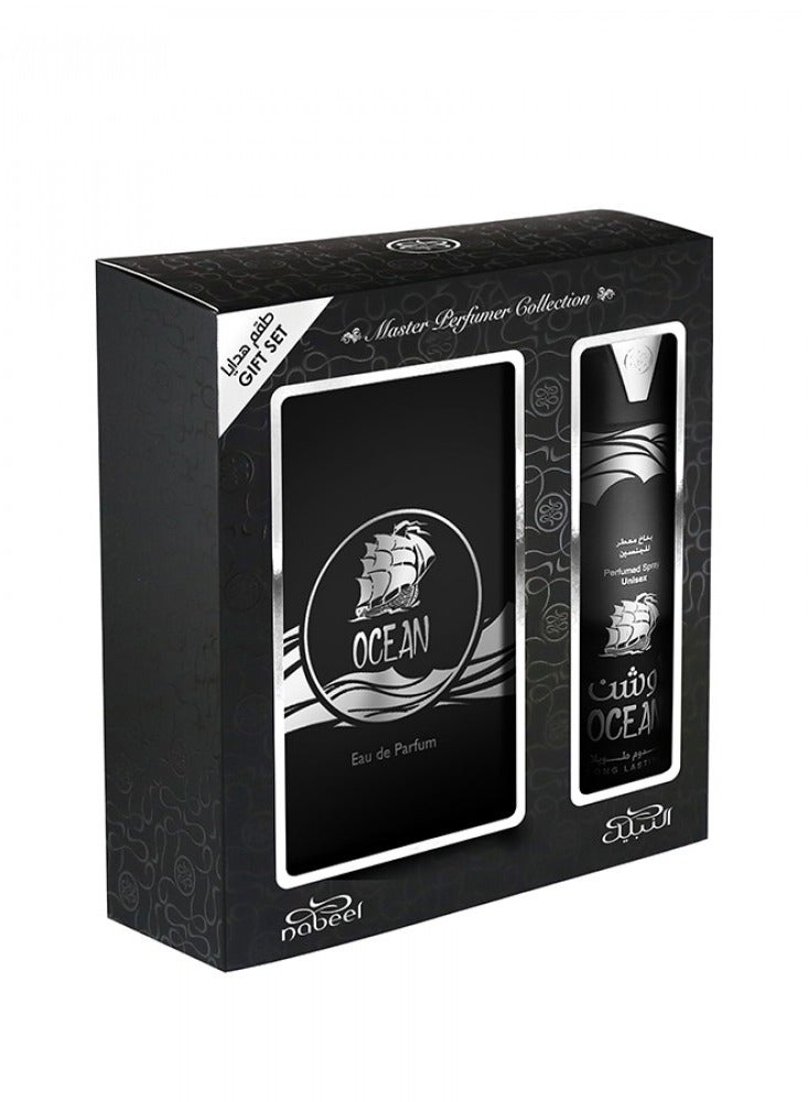 Nabeel Ocean Gift Set EDP 100ml + Deodorant 200ml - Image 1