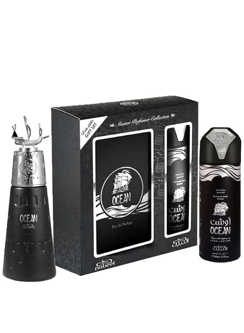 Nabeel Ocean Gift Set EDP 100ml + Deodorant 200ml - Image 2