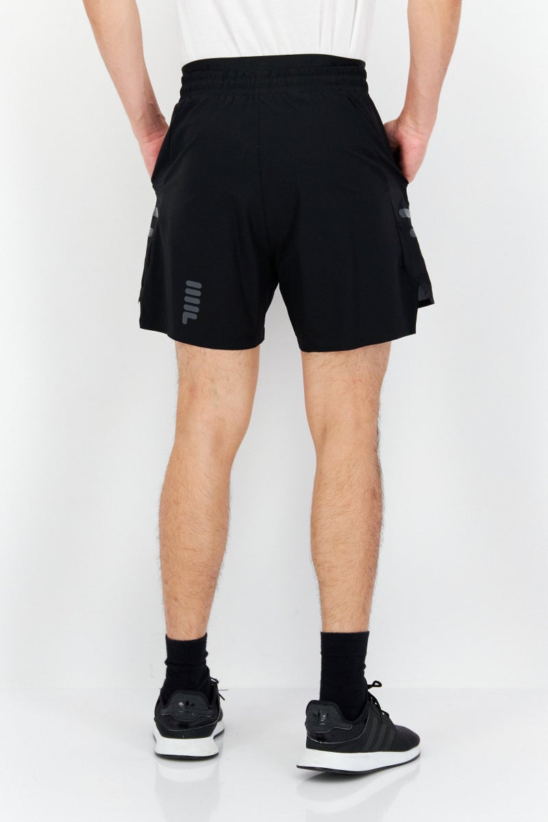 FILA Men Sportswear Fit Brand Logo Training Shorts, Black  - Image 4