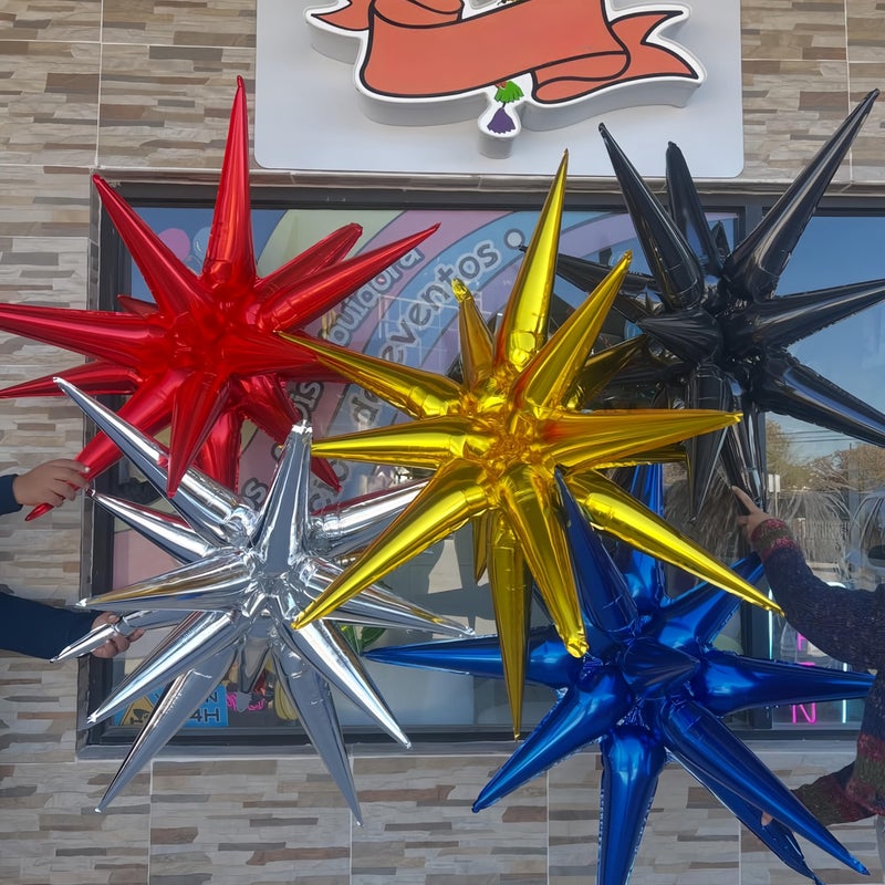 BBPOOL 6 Pcs Gold Star Balloons,22 Inch Gold Starburst Balloons Star Foil Mylar Balloons for Birthday Party Wedding Christmas New Year Anniversary Graduation Decorations - Image 3