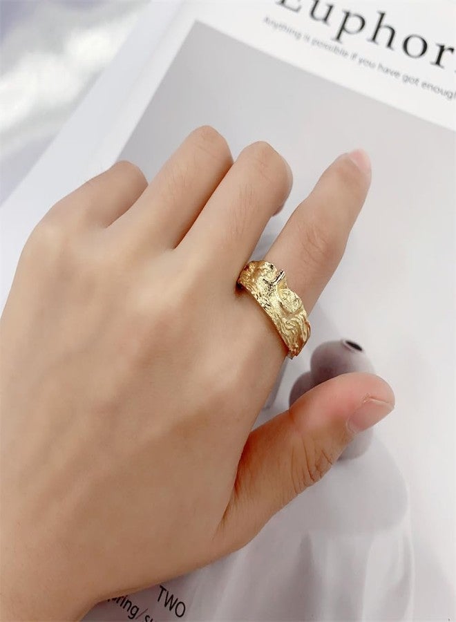 OIDIMS Vintage Gold-Tone Venus Half Face Ring For Women Men Hip Hop Punk Personalized Open Wrap Knuckle Finger Band Stackable Rings Thumb Fashion Comfort Fit Jewelry Holiday Gift Size 8 - Image 2