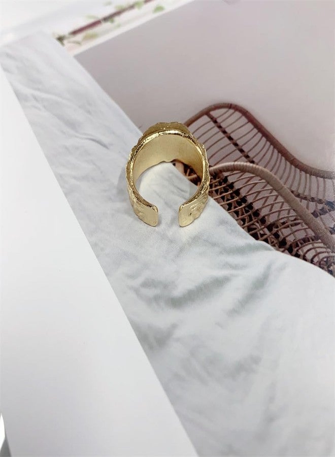 OIDIMS Vintage Gold-Tone Venus Half Face Ring For Women Men Hip Hop Punk Personalized Open Wrap Knuckle Finger Band Stackable Rings Thumb Fashion Comfort Fit Jewelry Holiday Gift Size 8 - Image 5