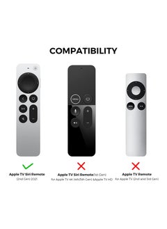 KASTWAVE Case for Apple TV Siri Remote 4K 2021 [for AirTag Holder Built In] All Around Silicone Cover Skin Compatible with Apple TV Remote / Siri Remote (2nd) and for AirTag (Midnight Blue)  - Image 2