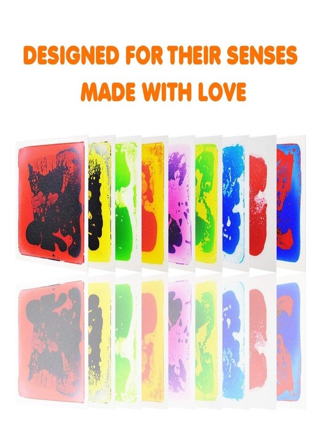 بلاطات سائلة حسية علاجية من أبلي لدعم التوحد، سجادة أرضية تفاعلية متغيرة الألوان، تحفيز بصري، متعددة الألوان (مجموعة من 1 | 30 سم) - Image 2