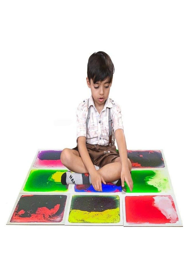 بلاطات سائلة حسية علاجية من أبلي لدعم التوحد، سجادة أرضية تفاعلية متغيرة الألوان، تحفيز بصري، متعددة الألوان (مجموعة من 1 | 30 سم) - Image 1
