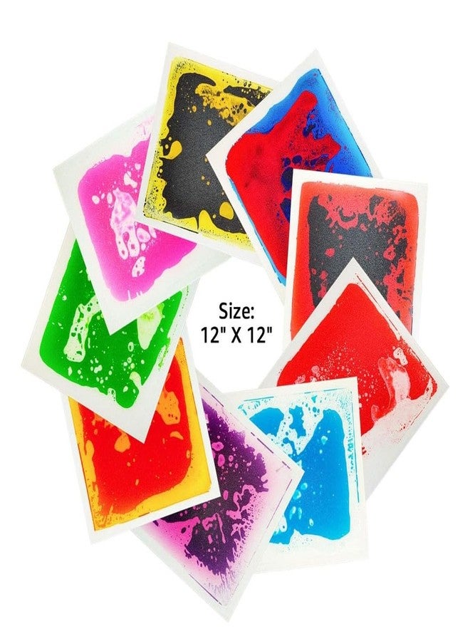 بلاطات سائلة حسية علاجية من أبلي لدعم التوحد، سجادة أرضية تفاعلية متغيرة الألوان، تحفيز بصري، متعددة الألوان (مجموعة من 1 | 30 سم) - Image 3