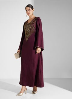 hayas closet Belt & Beadwork Jalabiya  - Image 1