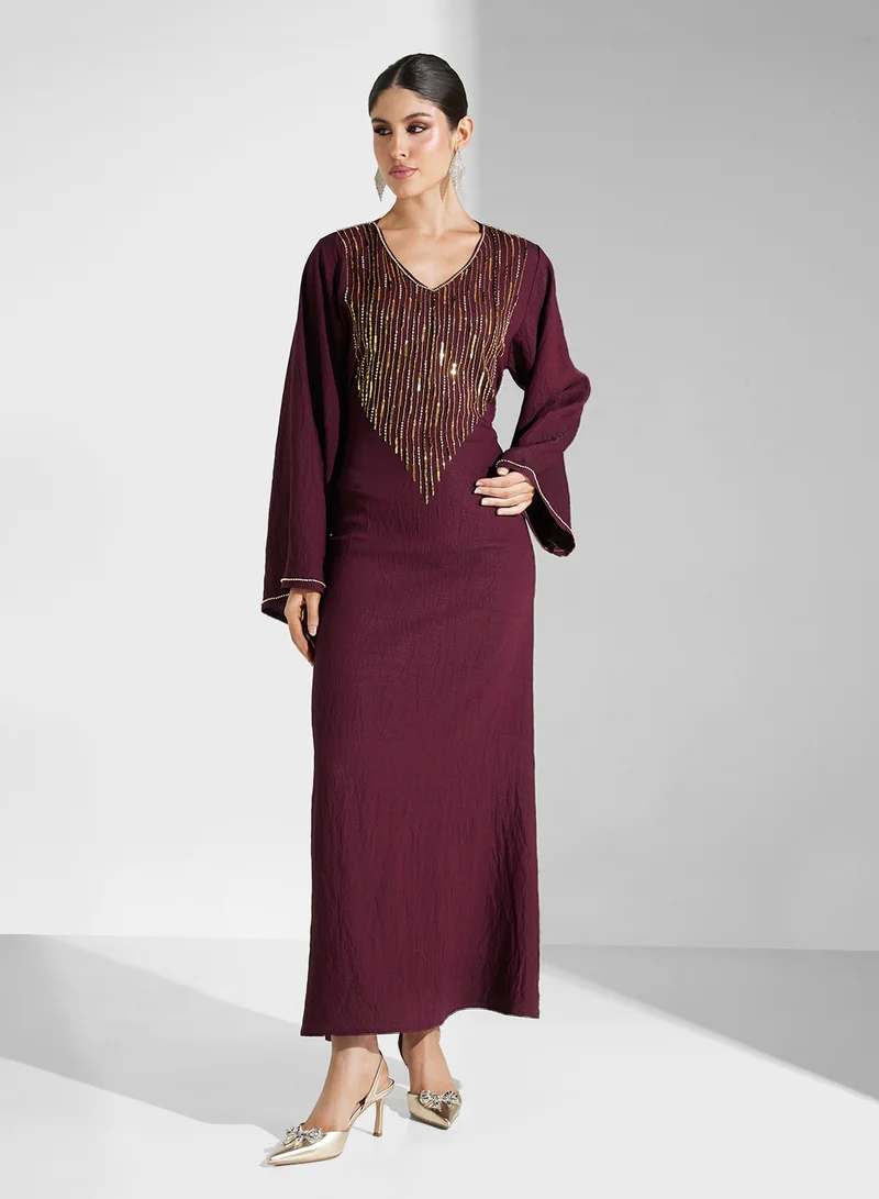 هيا كلوزيت Embellished Jalabiya