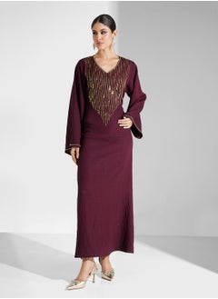 hayas closet Belt & Beadwork Jalabiya  - Image 4