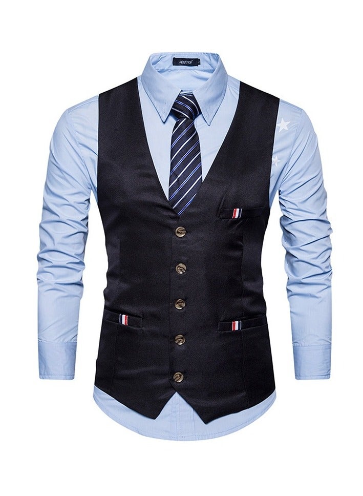 KUYING New Fashionable Herringbone Patterned Suit Vest  - Image 1