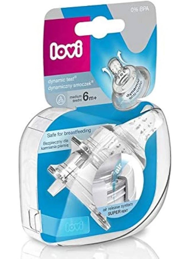 LOVI Anti-Colic BPA-Free Dynamic Nipple Medium Flow 6m+ x2 - Image 4