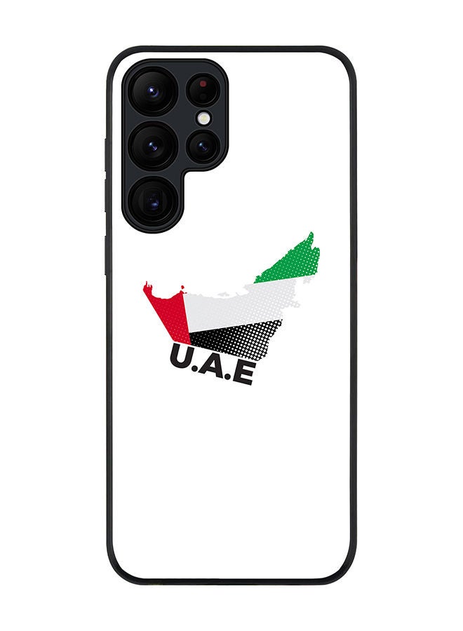 Stylizedd Rugged Black edge case for Samsung Galaxy S23 Ultra 5G Slim fit Soft Case Flexible Rubber Edges Anti Drop TPU Gel Thin Cover - UAE Map - Image 1