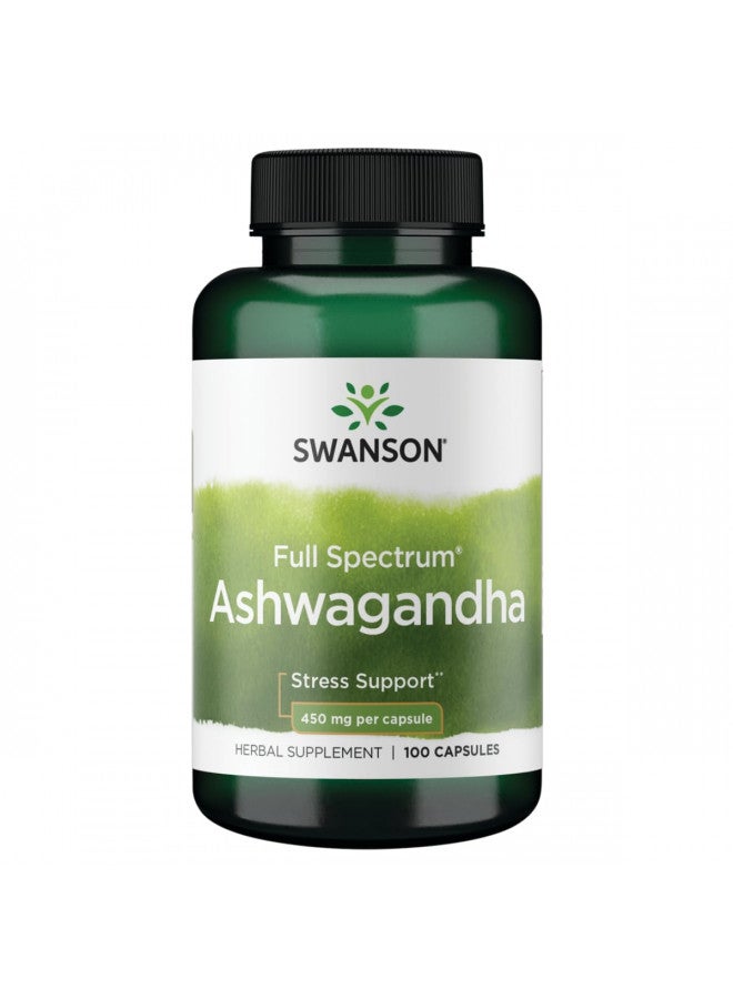 SWANSON Powder Supplement-Ashwagandha Root & Aerial Parts Supplement Promoting Stress Relief & Energy Support-Ayurvedic Supplement for Natural Wellness (100 Capsules, 450mg Each) - Image 2
