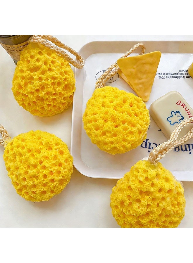 Bath Sponge, 4Pcs Shower Sponges, Natural Fiber Soft Body Bath Sponge, Exfoliating Loofah Sponge Body Dense Foam for Gentle & Deep Cleansing, Ultra-soft Washing Shower Scrubber for Sensitive Skin for Adults Kids Daily Care Bathroom Supplies - Image 1