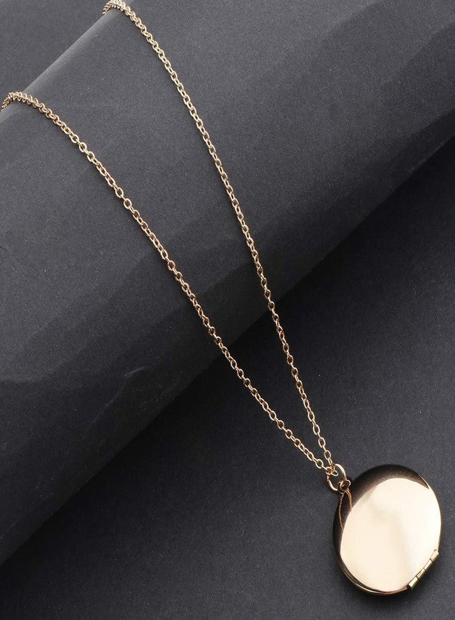 كون قلادة تذكارية ذهبية اللون بتصميم إطار صور دائري من Kawn®، للرجال والنساء - Image 5