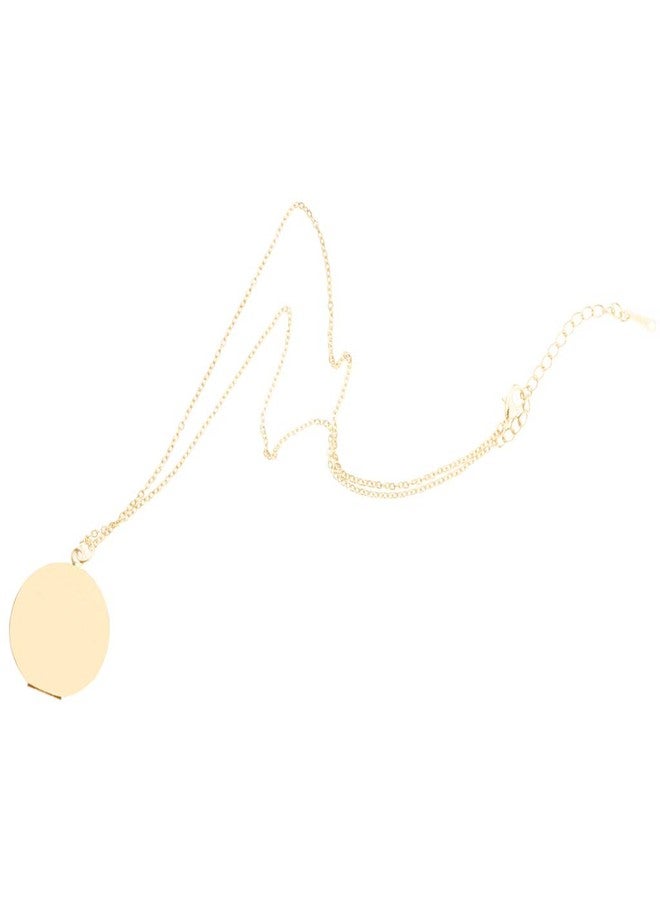 كون قلادة تذكارية ذهبية اللون بتصميم إطار صور دائري من Kawn®، للرجال والنساء - Image 1