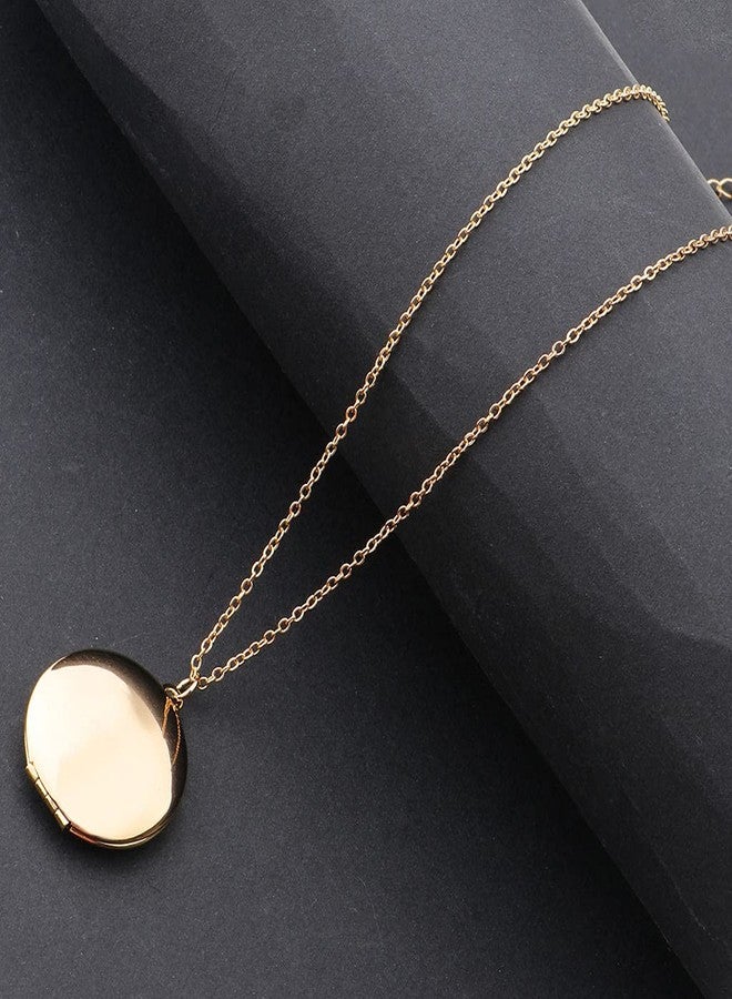 كون قلادة تذكارية ذهبية اللون بتصميم إطار صور دائري من Kawn®، للرجال والنساء - Image 4