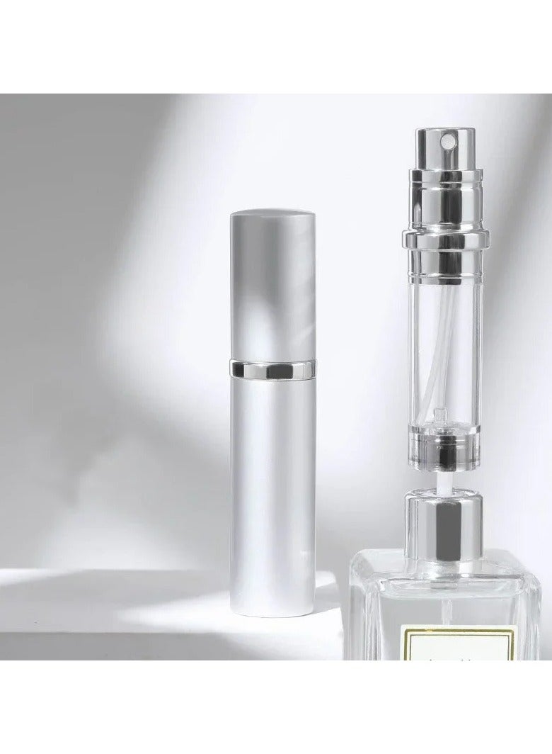 Chabeia 4PCS 5ml Perfume Travel Refillable Bottle ,Bottom-Filling Fragrances Perfume Atomizer ,Mini Empty Spray Bottle ,Travel Perfume, Pocket Travel Toiletries ,Holiday Travel Essentials ,Empty Mini Cologne Dispenser,Pocket Atomiser,Silver+Grey+Blue+Black - Image 2