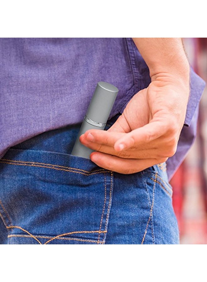 Chabeia 4PCS 5ml Perfume Travel Refillable Bottle ,Bottom-Filling Fragrances Perfume Atomizer ,Mini Empty Spray Bottle ,Travel Perfume, Pocket Travel Toiletries ,Holiday Travel Essentials ,Empty Mini Cologne Dispenser,Pocket Atomiser,Silver+Grey+Blue+Black - Image 3