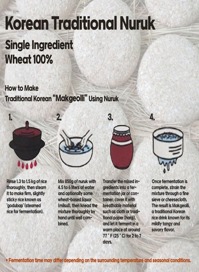 LENITH Andong Nuruk for Makgeolli/Maccoli (누룩, Korean Traditional Yeast) for Makgeolli, Home Brewing 850g (29.9oz) from Korea - Image 5