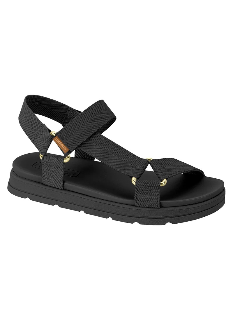 موليكا Moleca Ladies Sandals With Back Strap Black | Made In Brazil