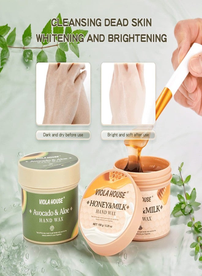 VIOLA HOUSE Hand Mask, Hand Peeling Masks, Hands Care Exfoliate Hydrating, Hands Skin Repair Renew Mask Wax For Cracked Hands, Dry, Aging Hands 150g(Avocado & Aloe) - Image 4