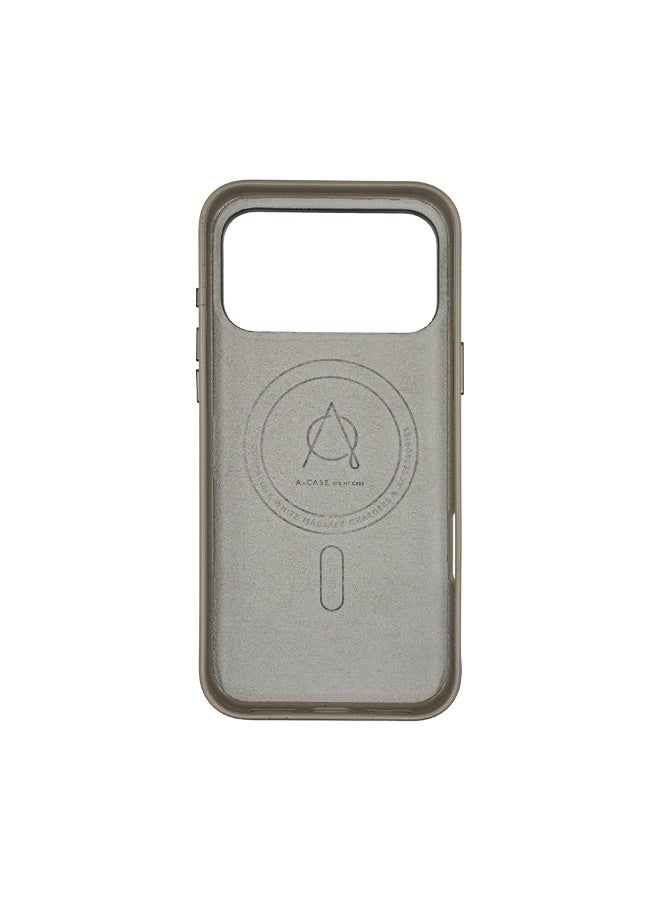 A-CASE Kilyos Premium Vegan Leather Case for iPhone 17 Pro Max, Slim Shockproof Back Cover with MagSafe Compatibility, Soft Microfiber Lining, Precision Cutouts – Orange - Image 4