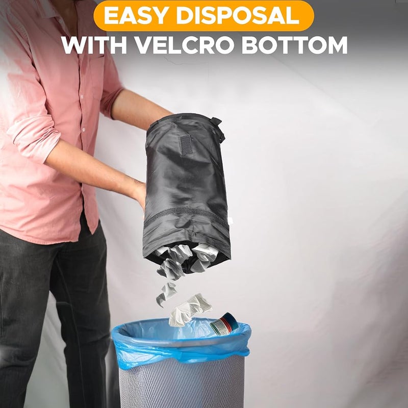 EcoNour Car Trash Can (2 Pack) Car Trash Bag Hanging with Elastic Opening & Easy Mount Auto Garbage Can with Waterproof Oxford Material Car Can Accessories for Home, Traveling & Outdoor - Image 4
