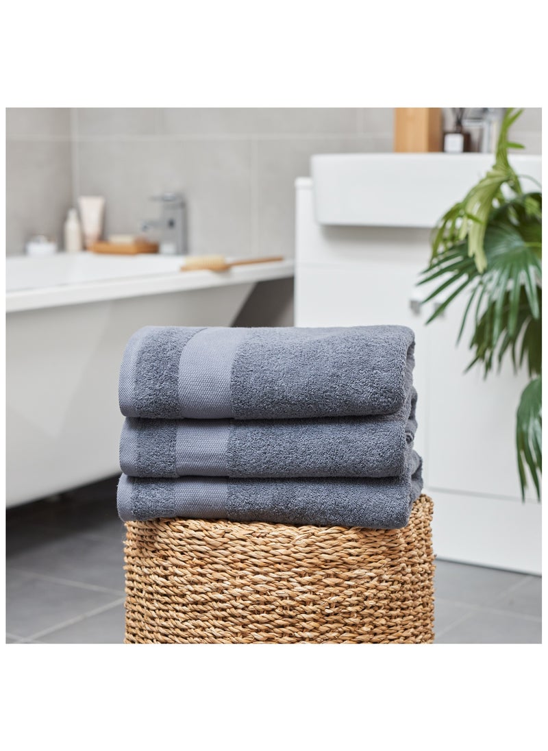 Aten Homeware - ATEN Homeware Supreme Egyptian Cotton Bath Towel Set – 4 Piece Set with 2 Large Bath Towels & 2 Hand Towels, Ultra Soft, Highly Absorbent, OEKO-TEX Certified, Made in Egypt - (Colour: Steel Grey) - 4 PIECES - Image 1