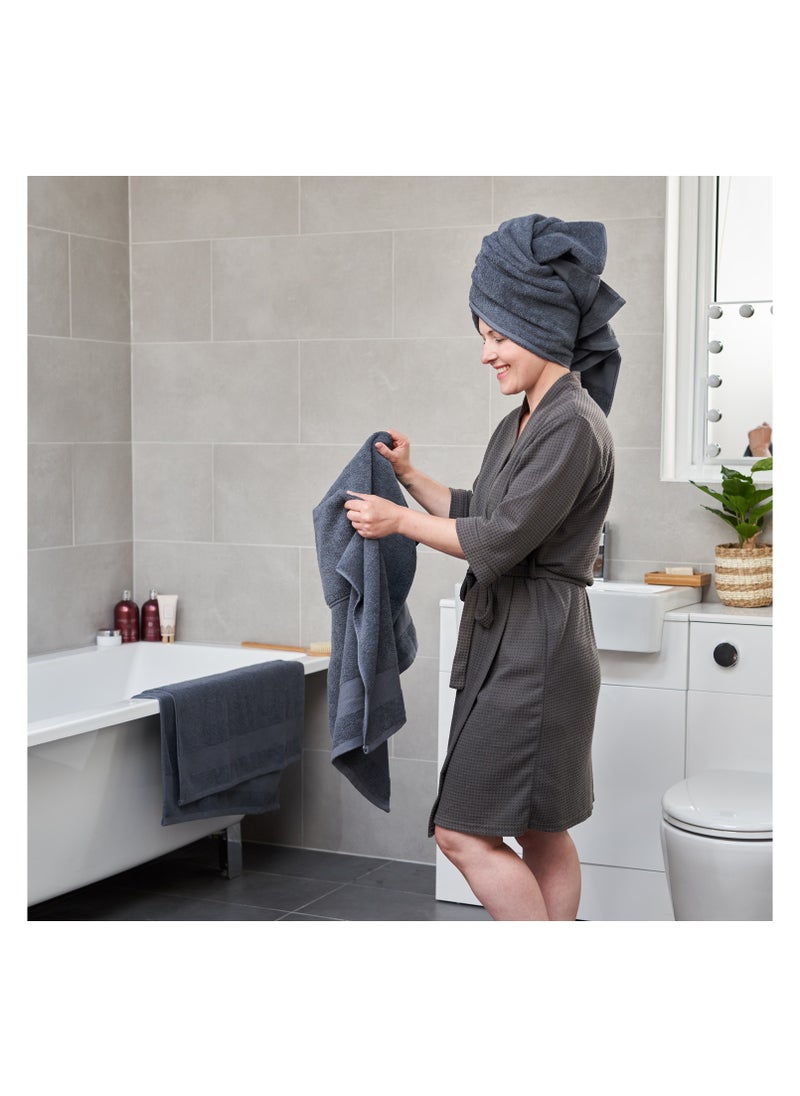 Aten Homeware - ATEN Homeware Supreme Egyptian Cotton Bath Towel Set – 4 Piece Set with 2 Large Bath Towels & 2 Hand Towels, Ultra Soft, Highly Absorbent, OEKO-TEX Certified, Made in Egypt - (Colour: Steel Grey) - 4 PIECES - Image 1