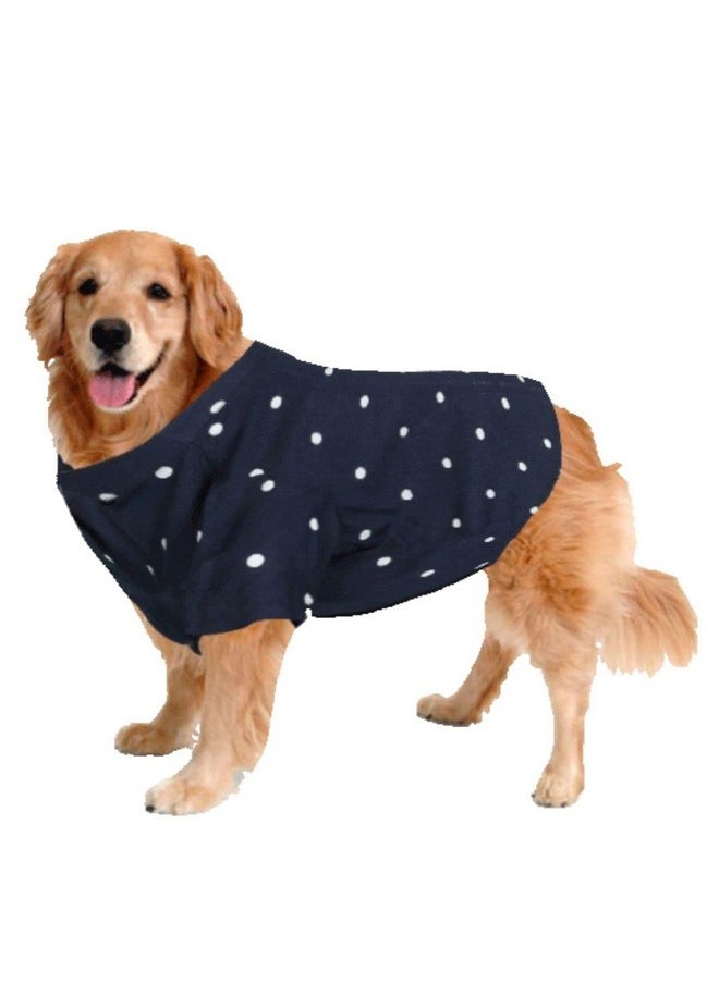 Sage Square Funky Soft Material Dog Shirt | Cool/Funky Print Pet | Soft Light Weight | Comfortable & Breathable Dog Clothing | Trendy Vest Outfit (Medium - 16 Inch) (Polka Blue)  - Image 1
