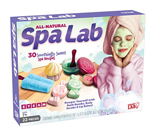 SMARTLAB Toys All Natural Spa Lab 22Piece 30 Soothing Spa Recipes Includes 4 Bath Bomb Molds 2 Lip Balm Pots - Image 1
