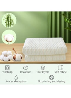 Gonice Waterproof Bed Pad Reusable 70x80cm, 4-Layer Soft Baby Pee Pads with 100% Cotton Surface, Washable Mattress Protector Pads for Baby, Women, Elderly, Pets, Bed, Sofa(1pack)  - Image 4