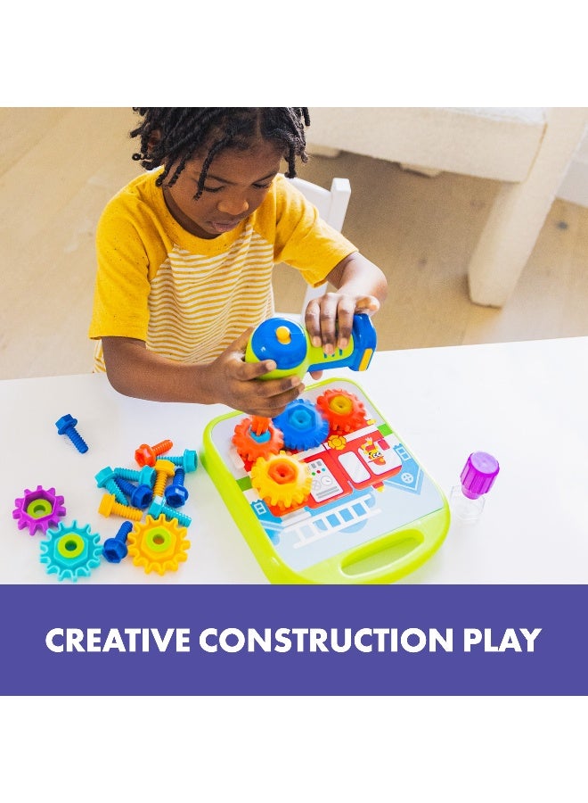 Learning Resources Design & Drill Gears Workshop (50-Piece Set, Tool Play, Ages 3+) - Image 2