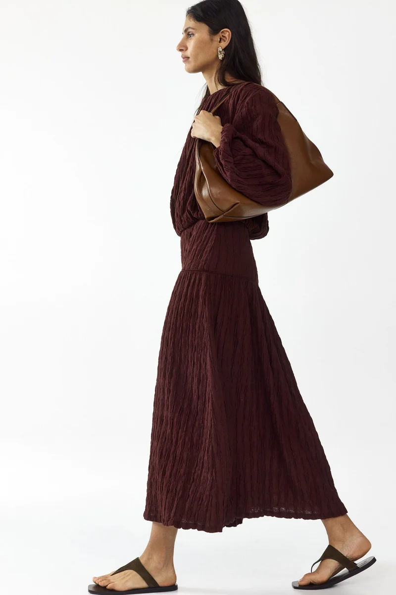 H&M  Textured jersey midi skirt for Women | Best Price UAE