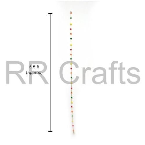 RR Crafts Door Hangings for Home - 10 Pcs Pom Pom Hangings | Door Toran | Latkan | Traditional Decoration Items | Mandir Decoration Items | 4 Ft Each - Image 4