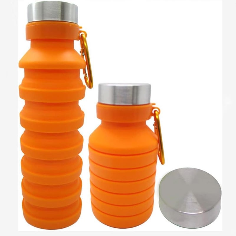 Baskety Collapsible Water Bottle, BPA Free, FDA Approved, Food-Grade Silicone Leak Proof Portable Sports Travel Water Bottle for Outdoor, Gym, Hiking, 15oz - Image 1